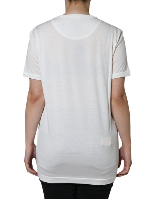 White t-shirt on a person