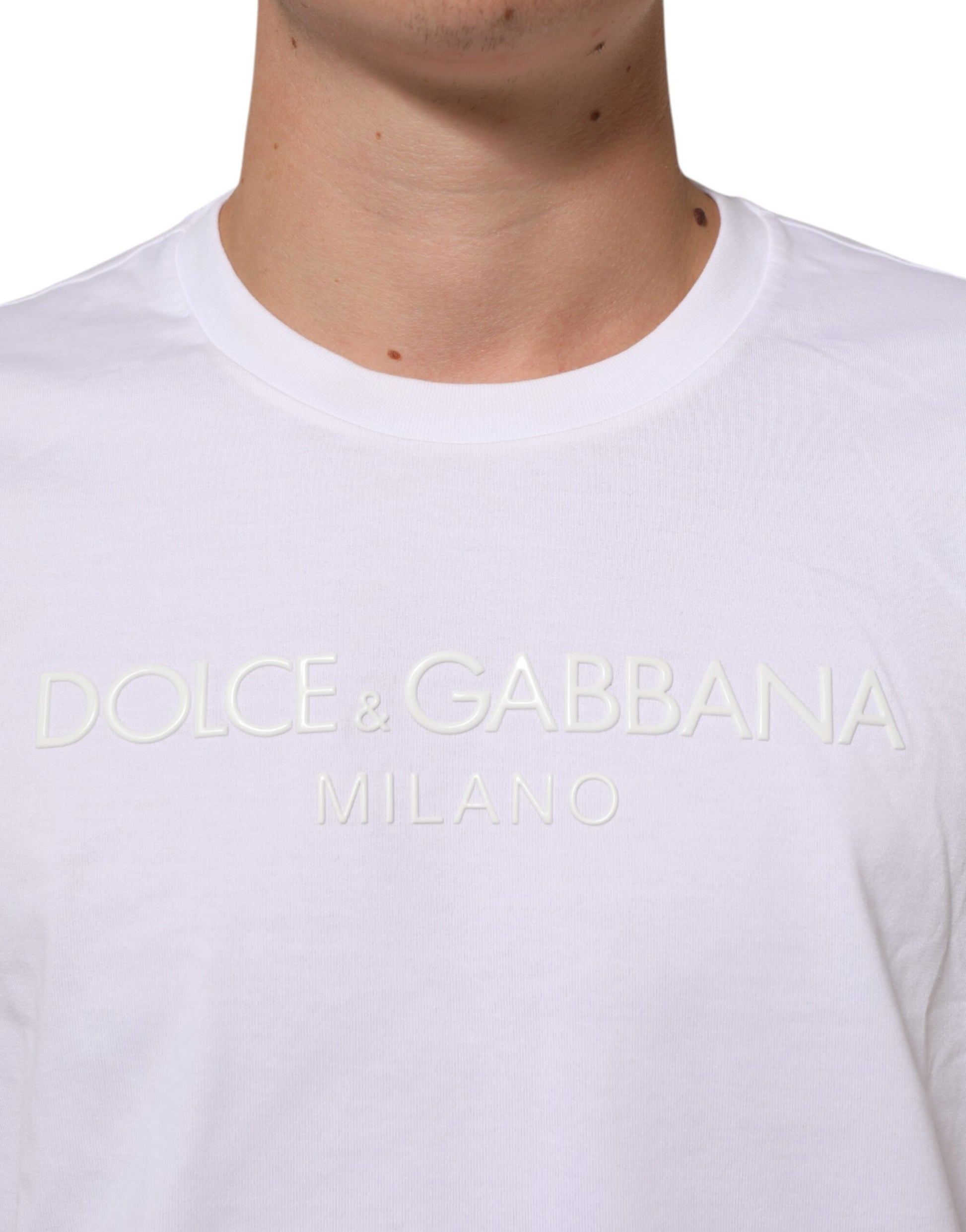 White t-shirt with brand logo on front