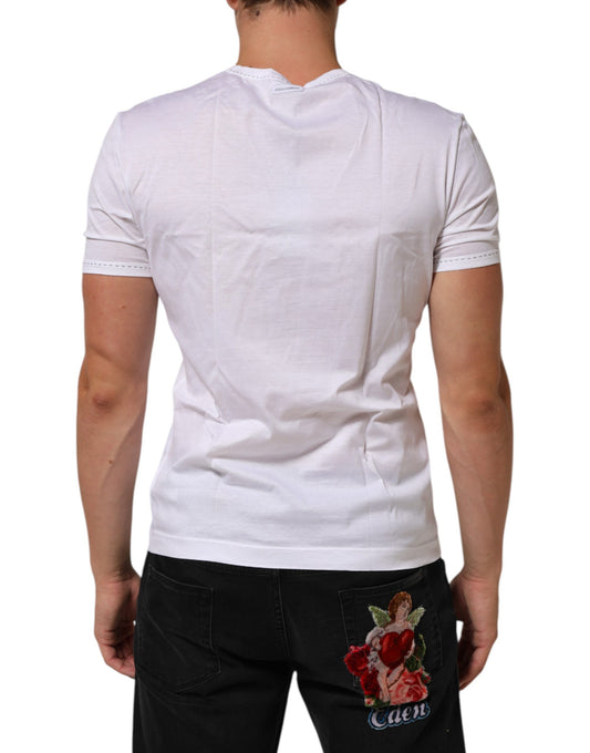 White short sleeve t-shirt with graphic on back