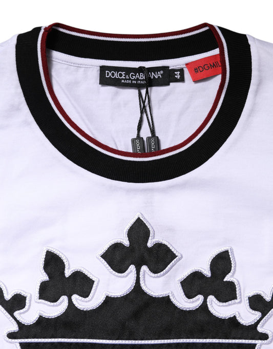 White shirt with black collar and red trim