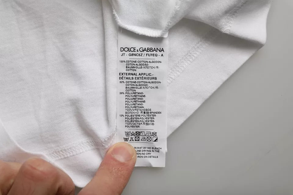White cloth with black writing on it