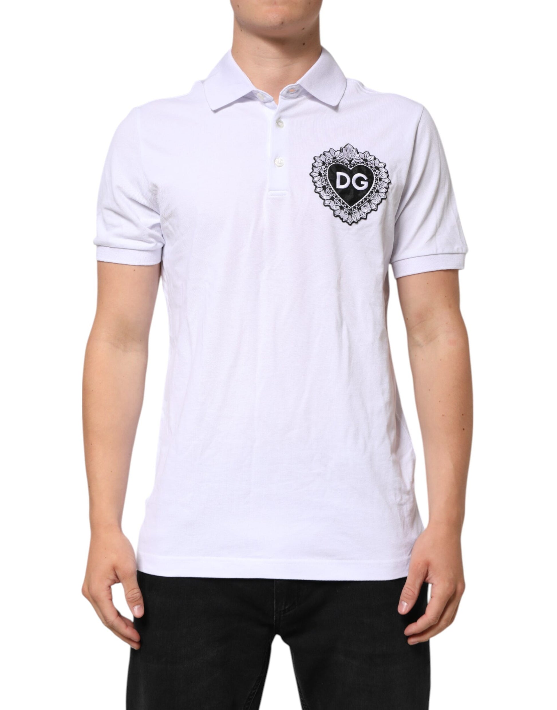 Polo shirt with embroidered logo on left chest