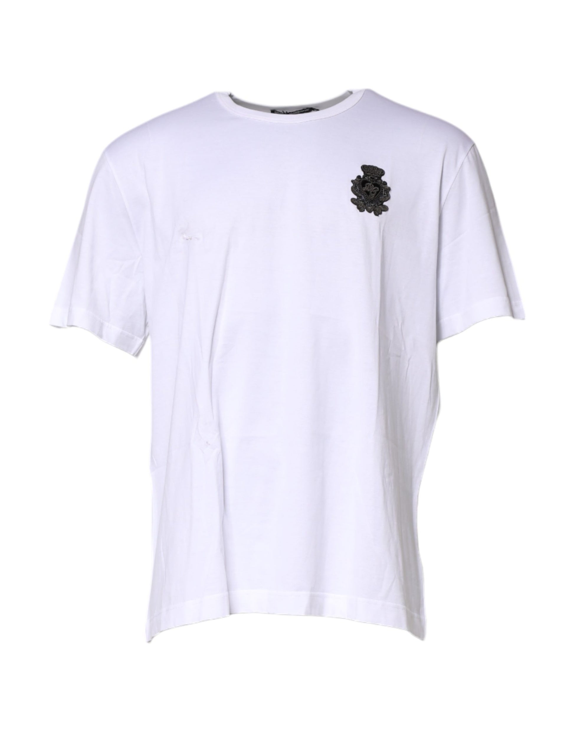 White short sleeved t-shirt with horizontal stripes