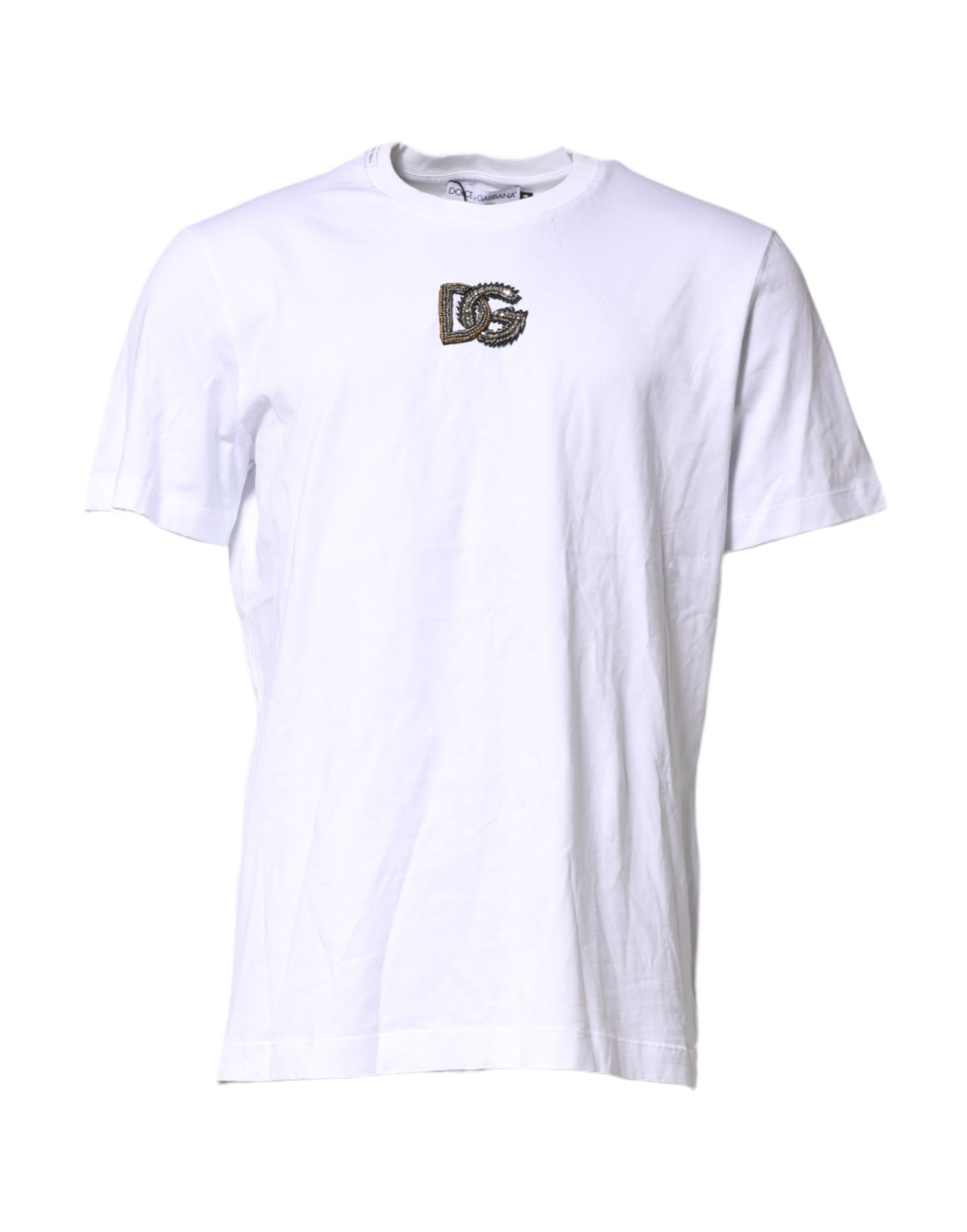 White t-shirt with logo on front