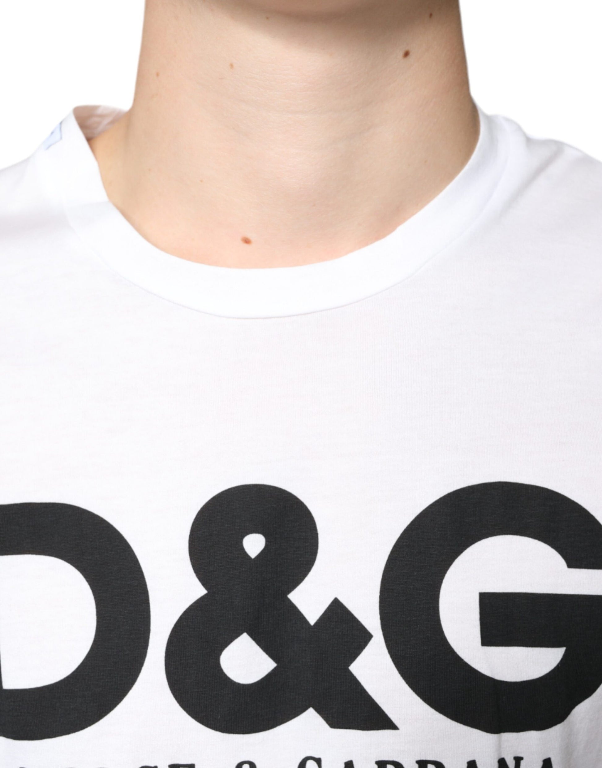 White t-shirt with black logo