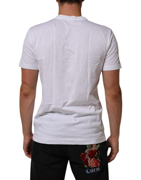 White t-shirt with floral design on back