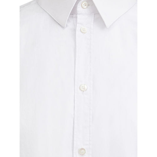 White cotton dress shirt with buttons