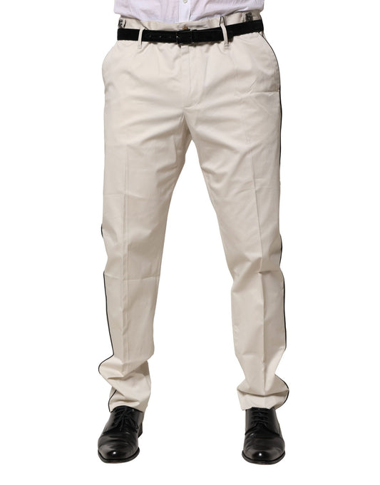 A pair of men's formal trousers in white cotton by Dolce & Gabbana