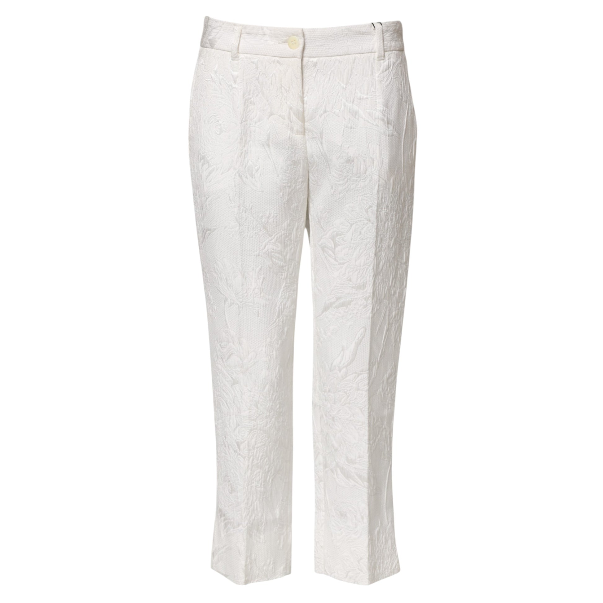 White pants with lace pattern