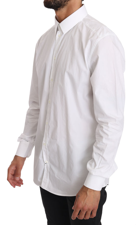 Long sleeve button down shirt in white color