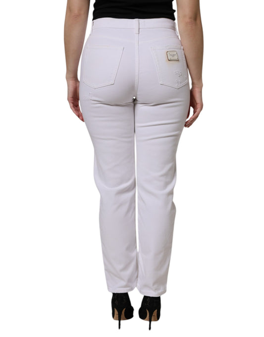 Pair of white skinny jeans