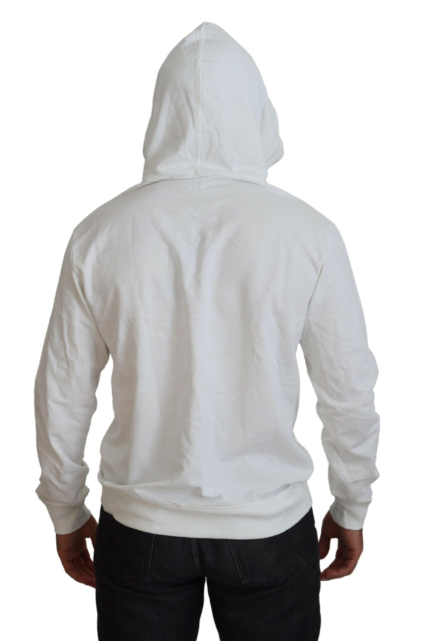 White hoodie on a person