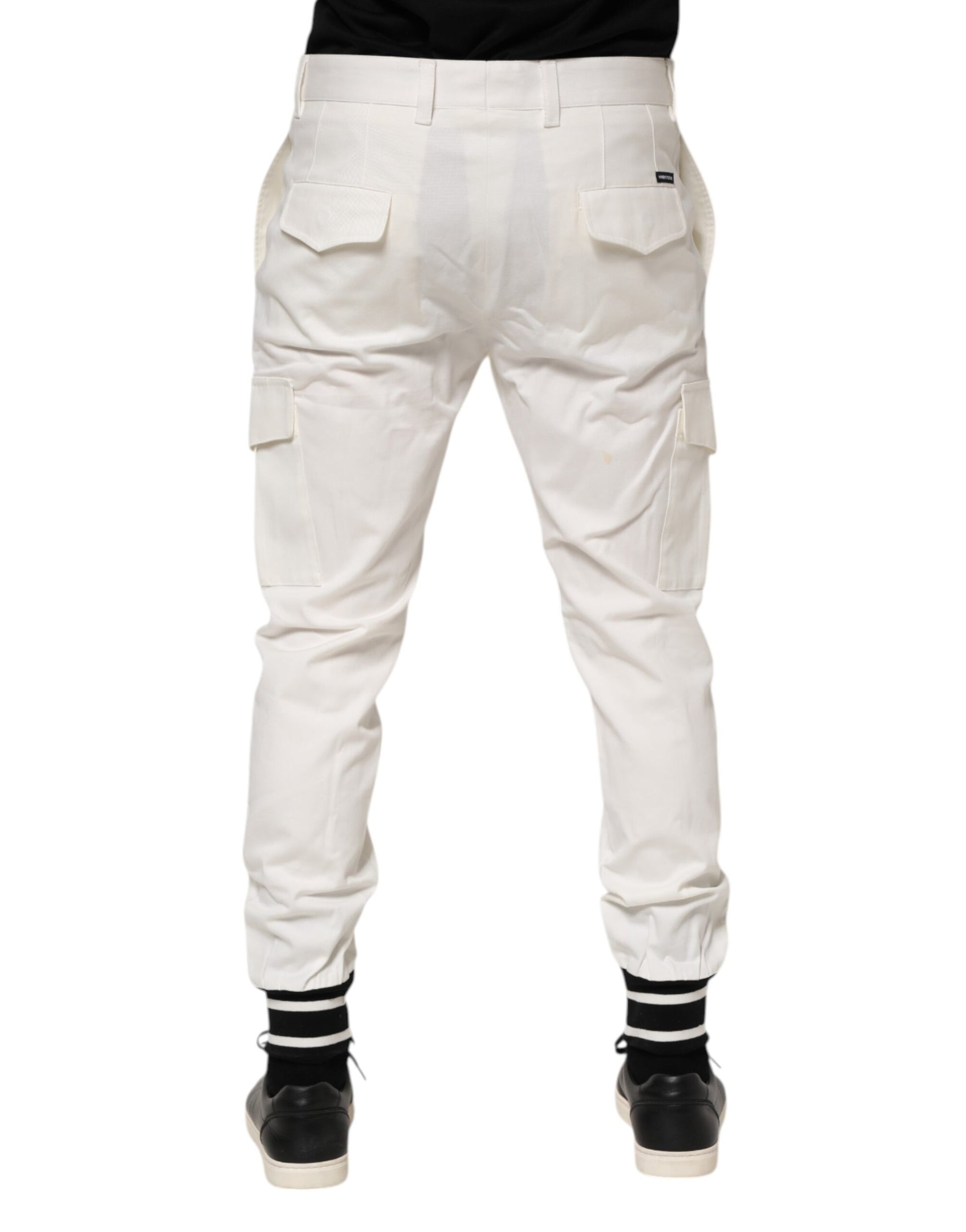 Pair of cargo pants with pockets on sides