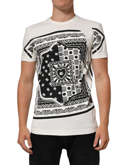 Black and white graphic t-shirt with tribal design