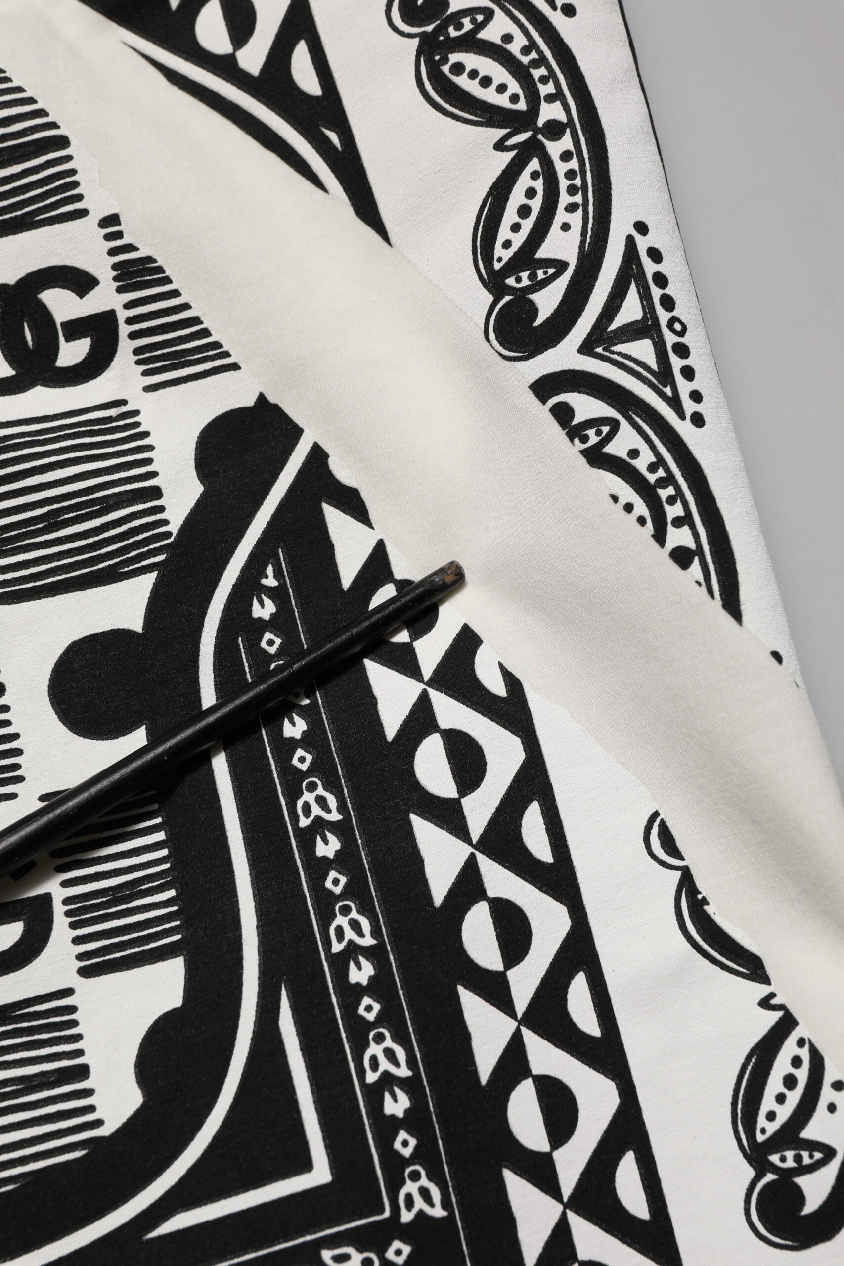 Black and white bandana with intricate designs