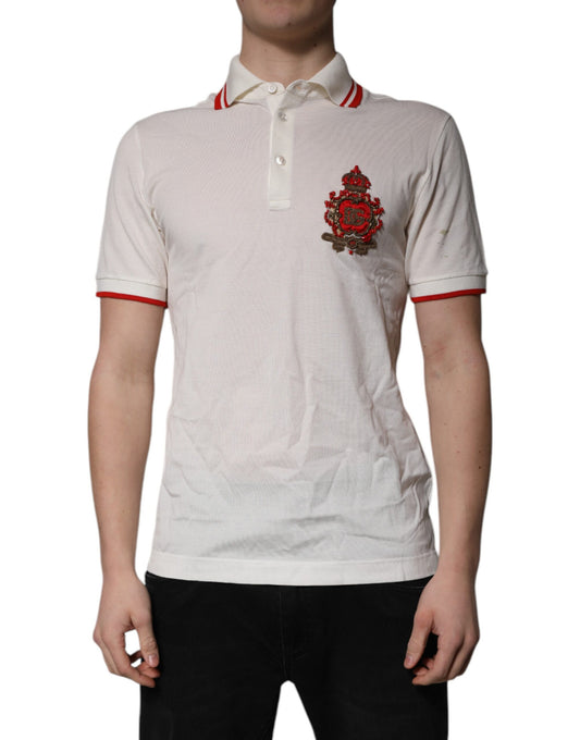 Men's polo shirt with embroidered emblem on left chest