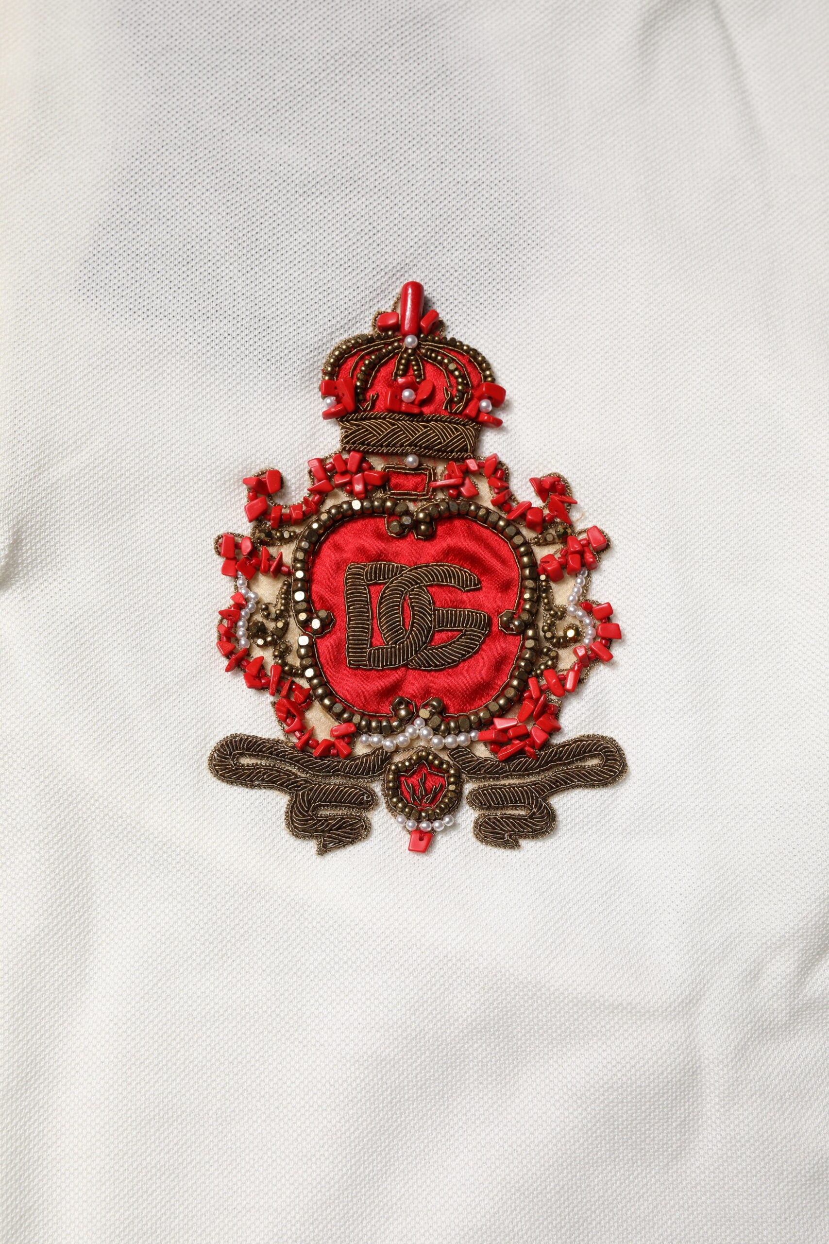 Embroidered emblem on fabric