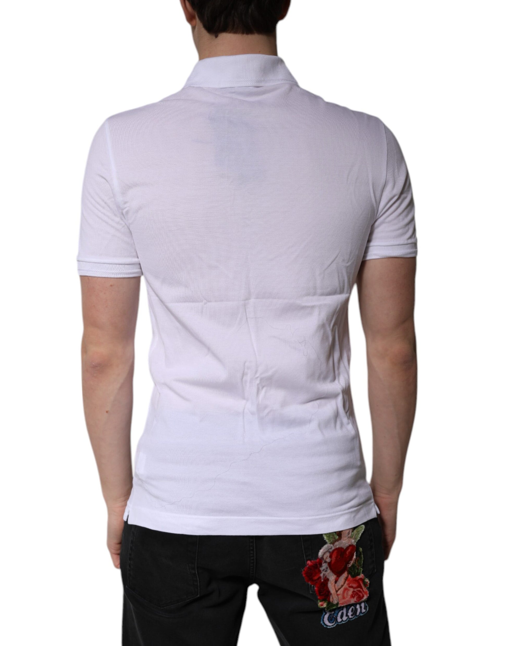 White polo shirt with short sleeves