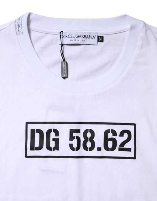 White t-shirt with black lettering