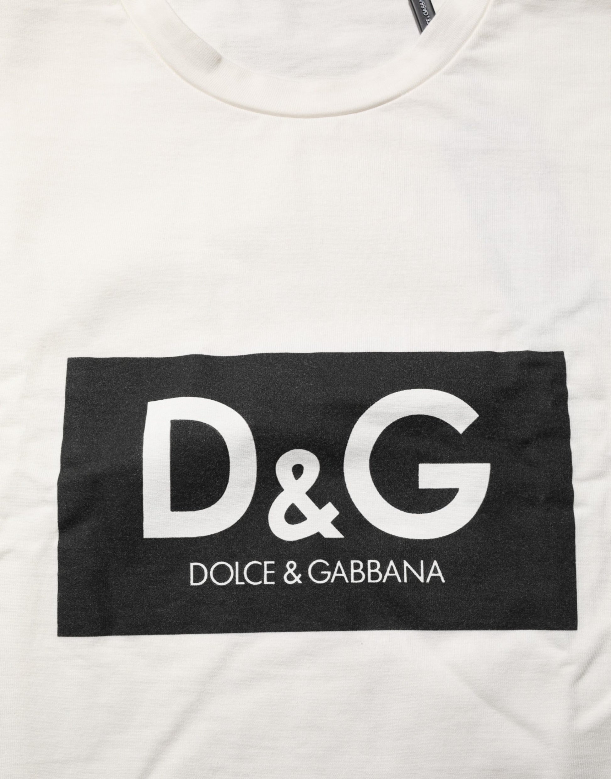 White t-shirt with black logo