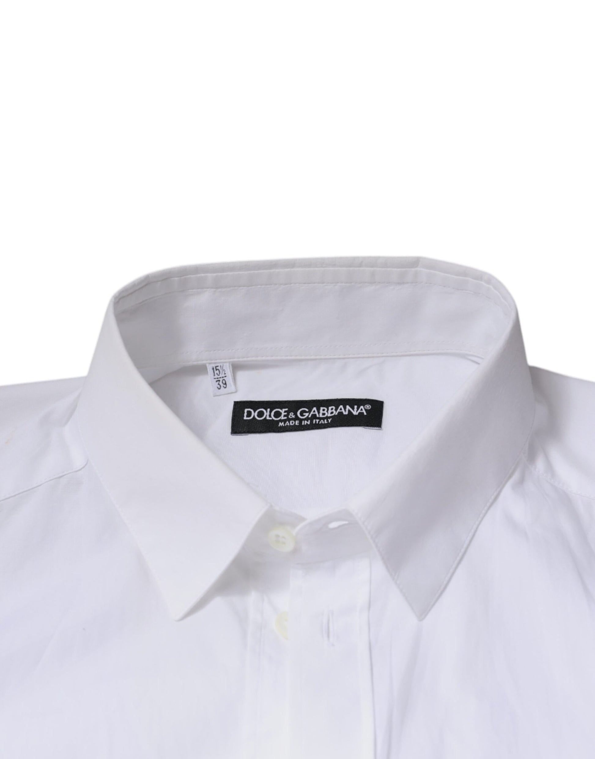 A white cotton long sleeve dress shirt by Dolce & Gabbana
