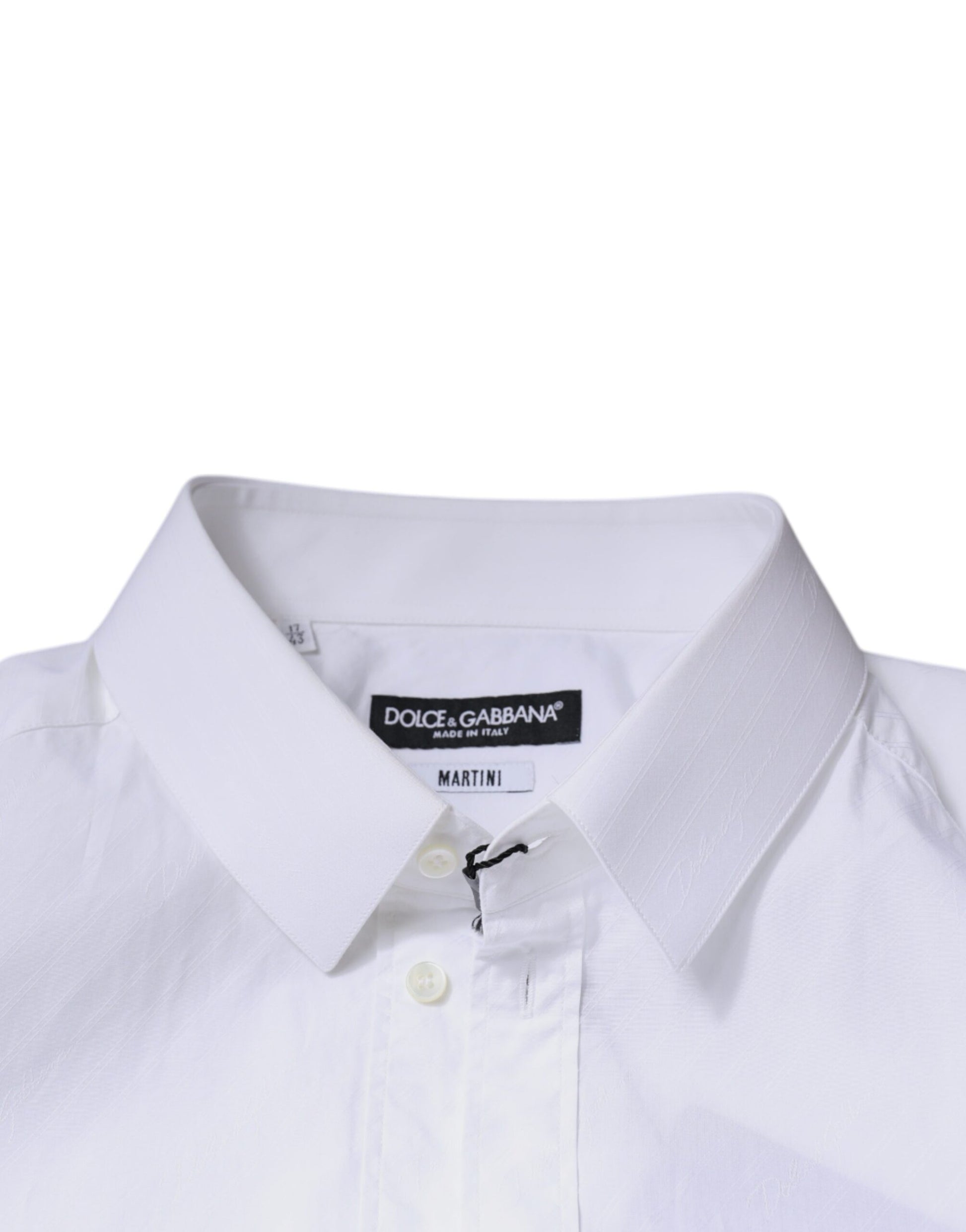A white cotton long sleeve dress shirt by Dolce & Gabbana