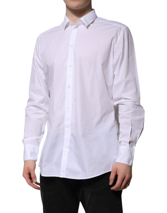 A long sleeve white cotton dress shirt from Dolce & Gabbana