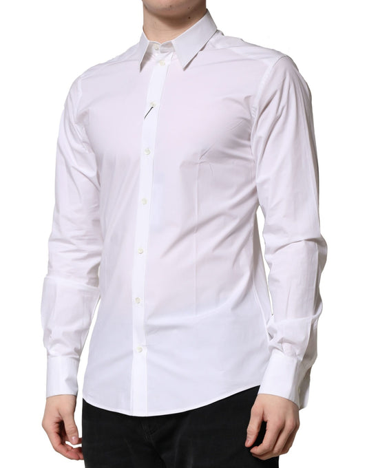 A long sleeve white cotton dress shirt from Dolce & Gabbana