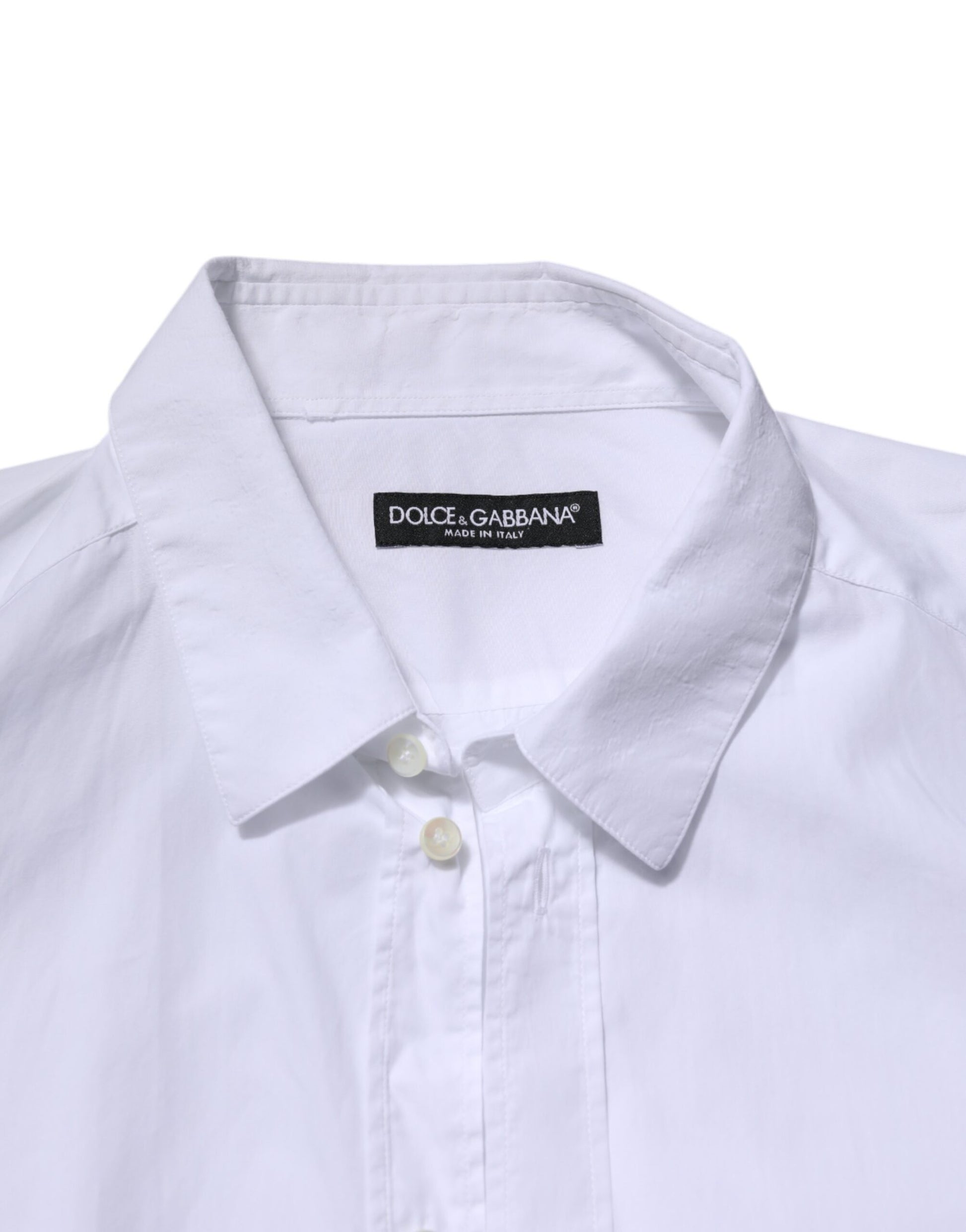 A white cotton long sleeve dress shirt from Dolce & Gabbana