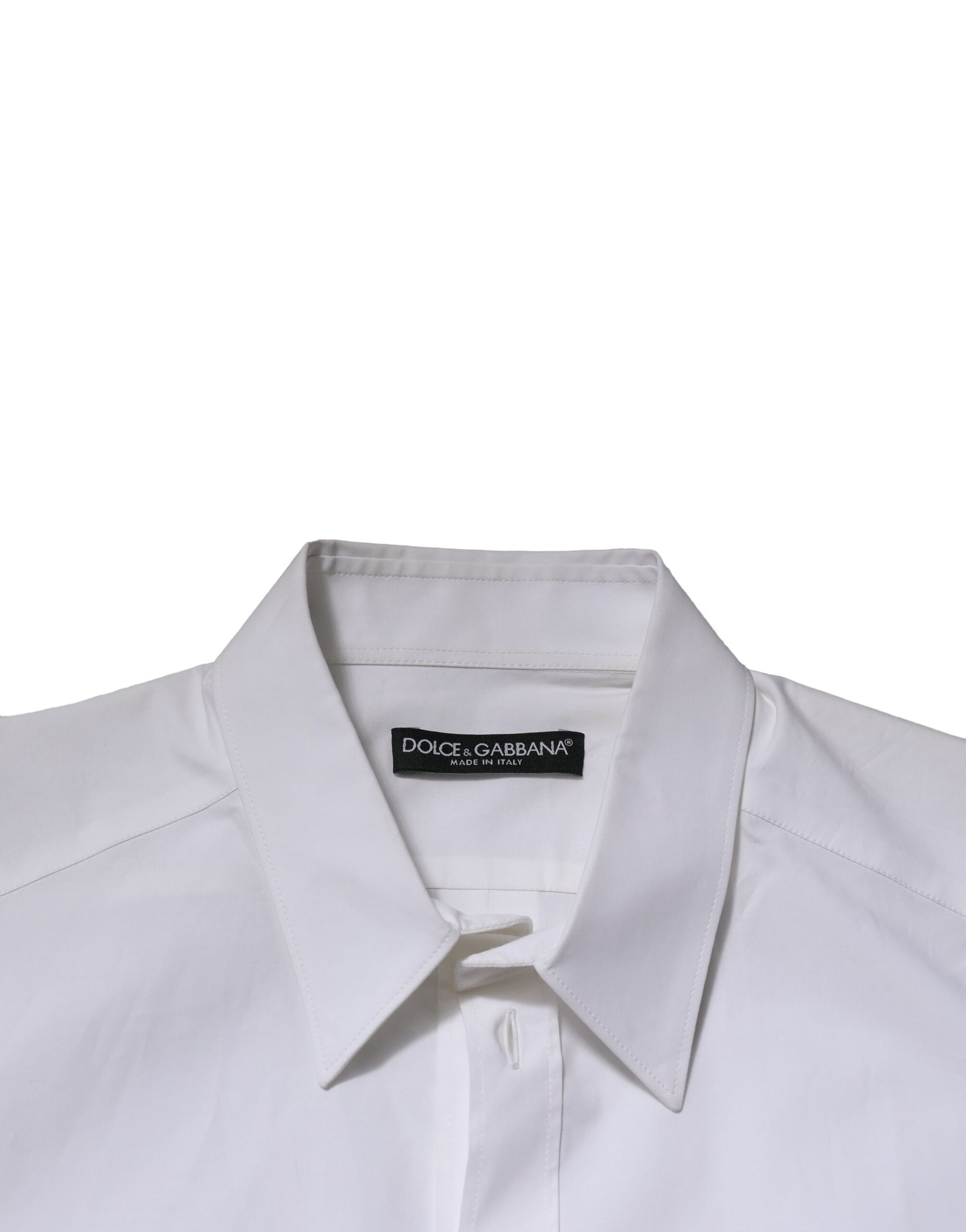 A white cotton long sleeve dress shirt by Dolce & Gabbana