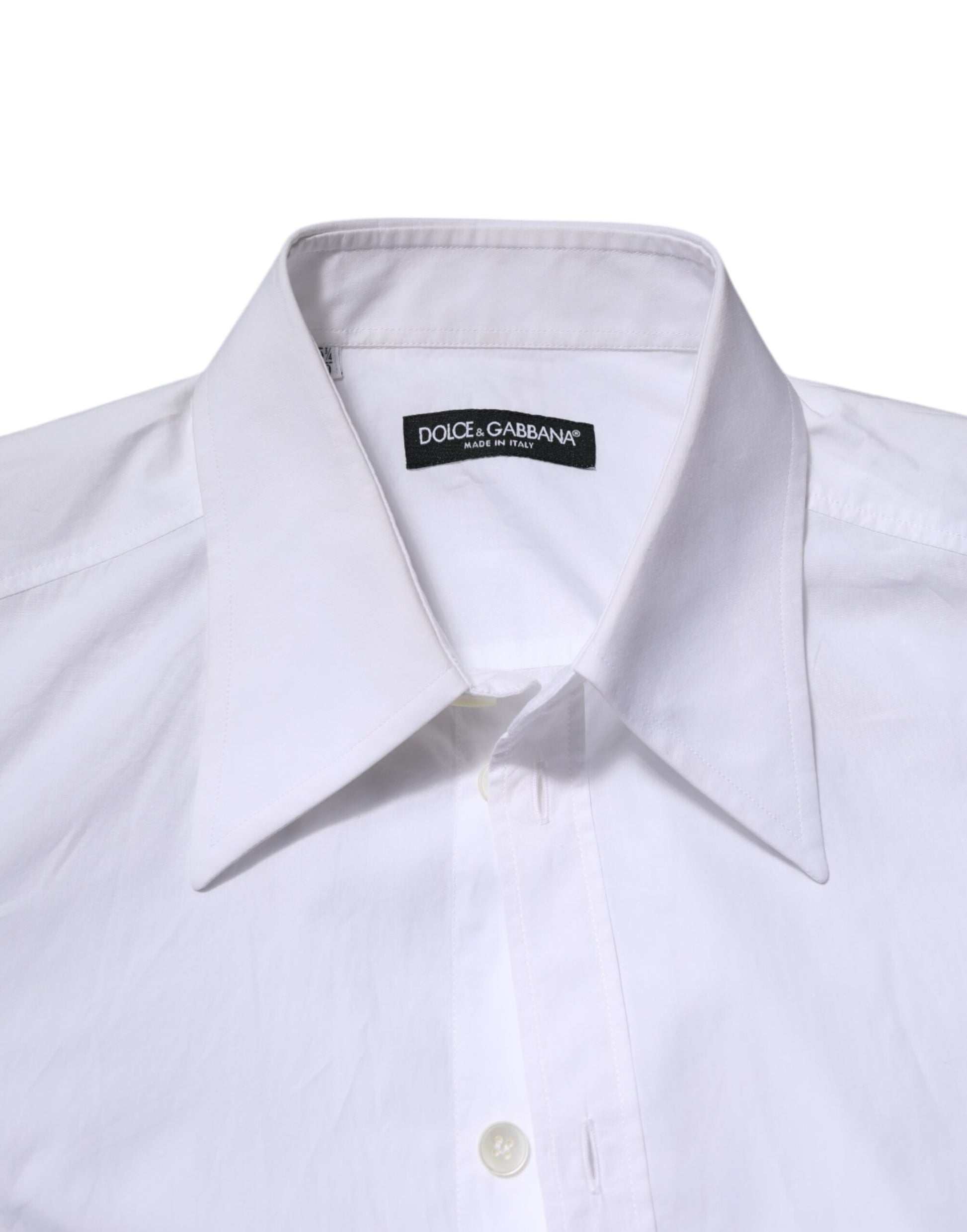 A white cotton dress shirt with long sleeves from Dolce & Gabbana