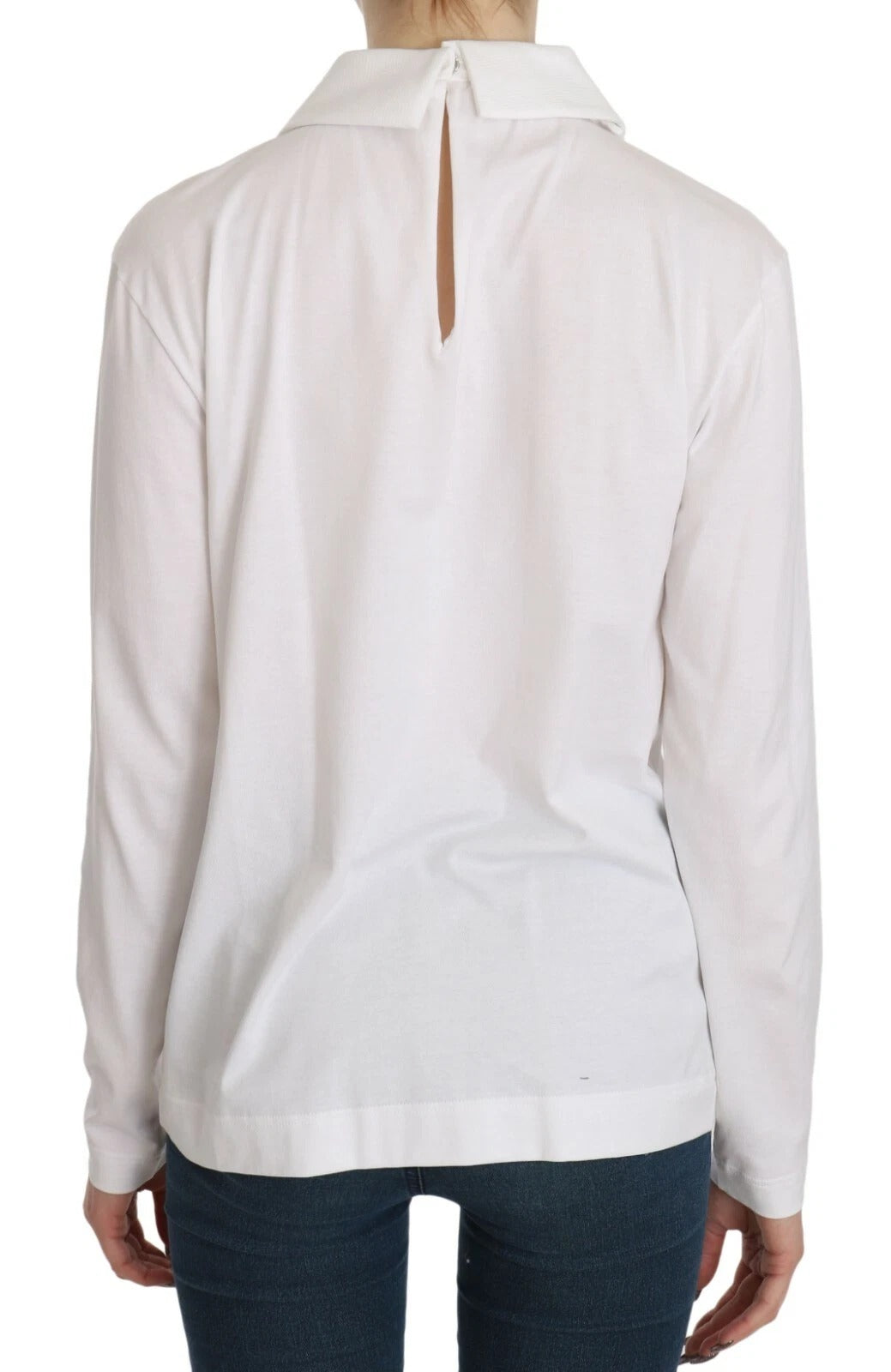 Long sleeve white shirt with open collar