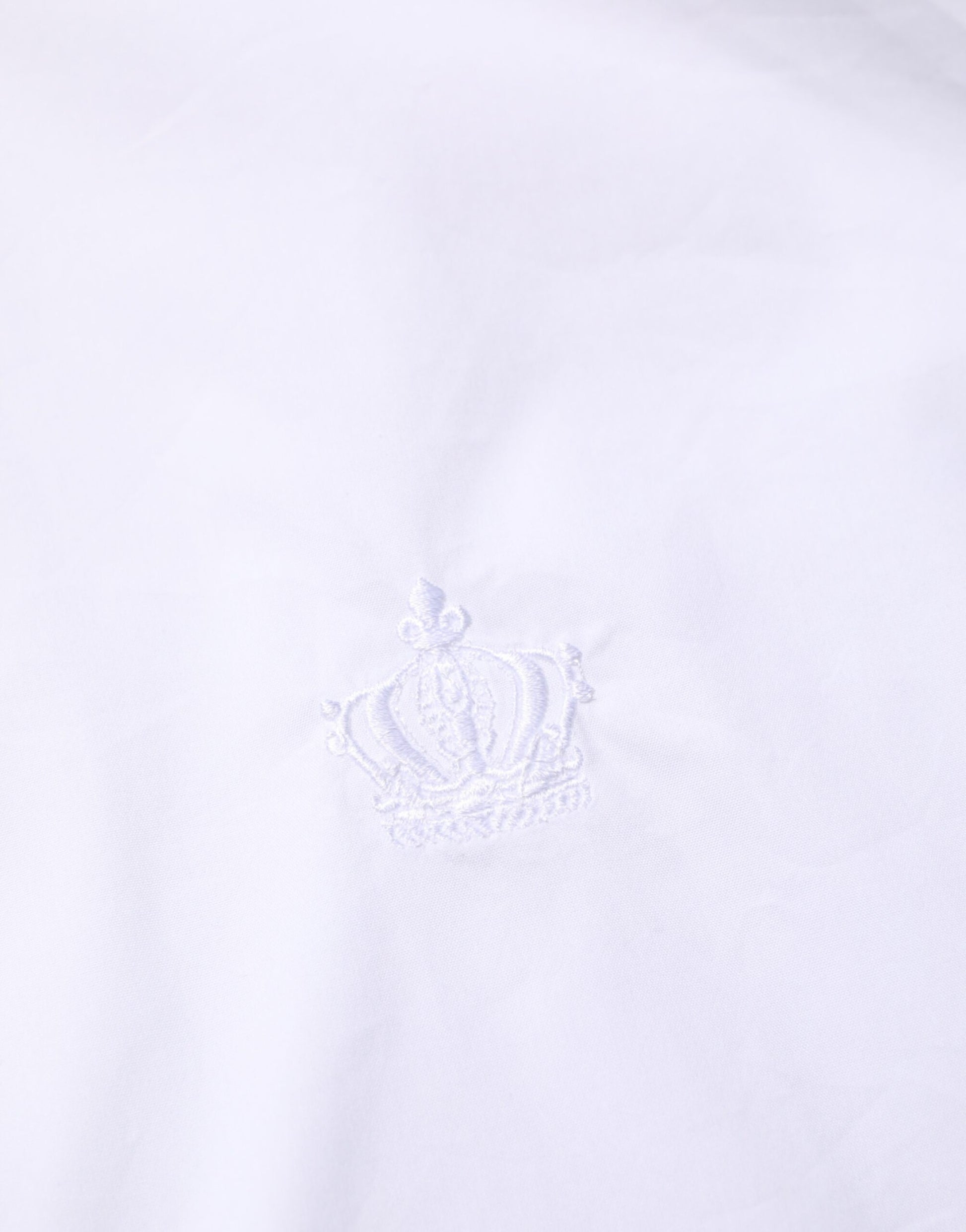A white cotton Martinis formal men's dress shirt with a crown logo