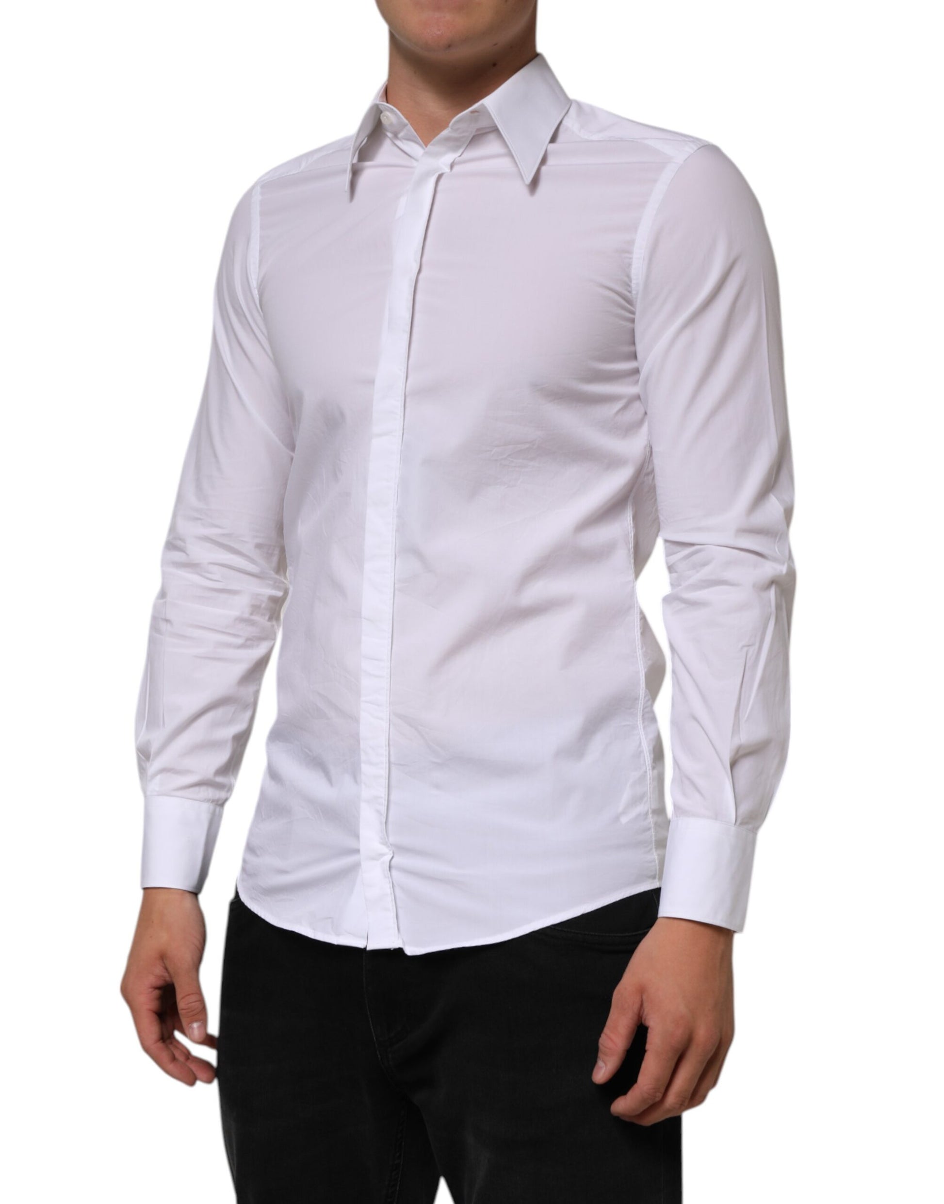 A long sleeved white cotton dress shirt from Dolce & Gabbana