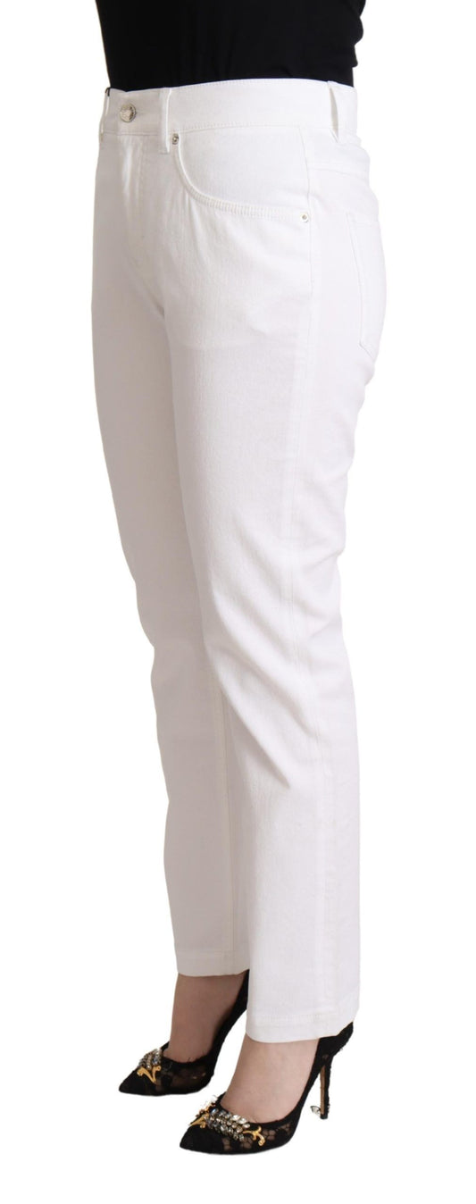 Pair of white pants with black stripe on side