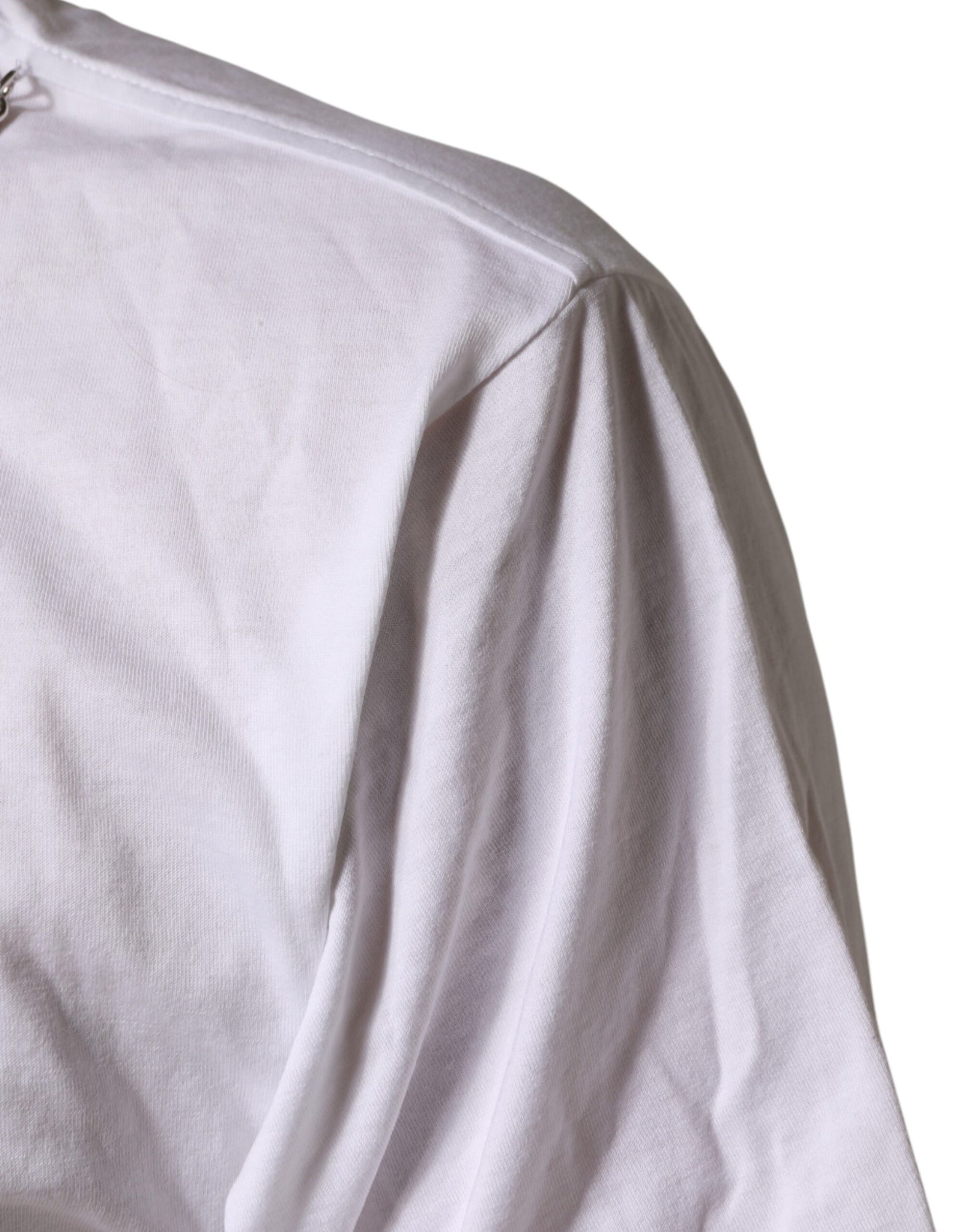 White long sleeve shirt with elastic cuffs
