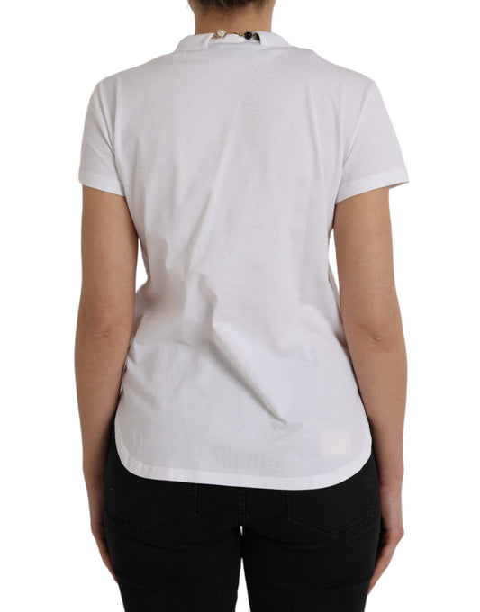 White short sleeve t-shirt on a person