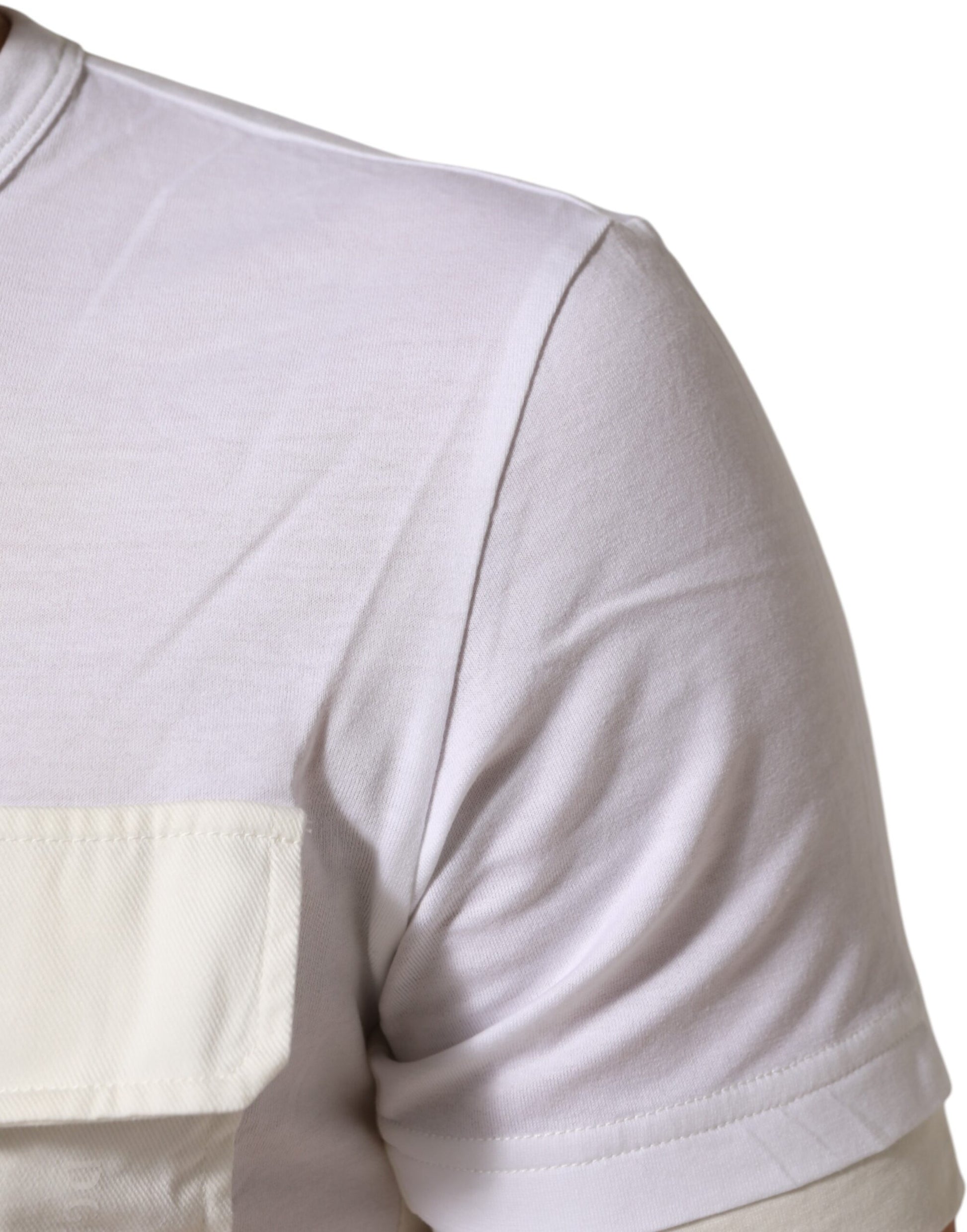 Short sleeved shirt on a person's shoulder