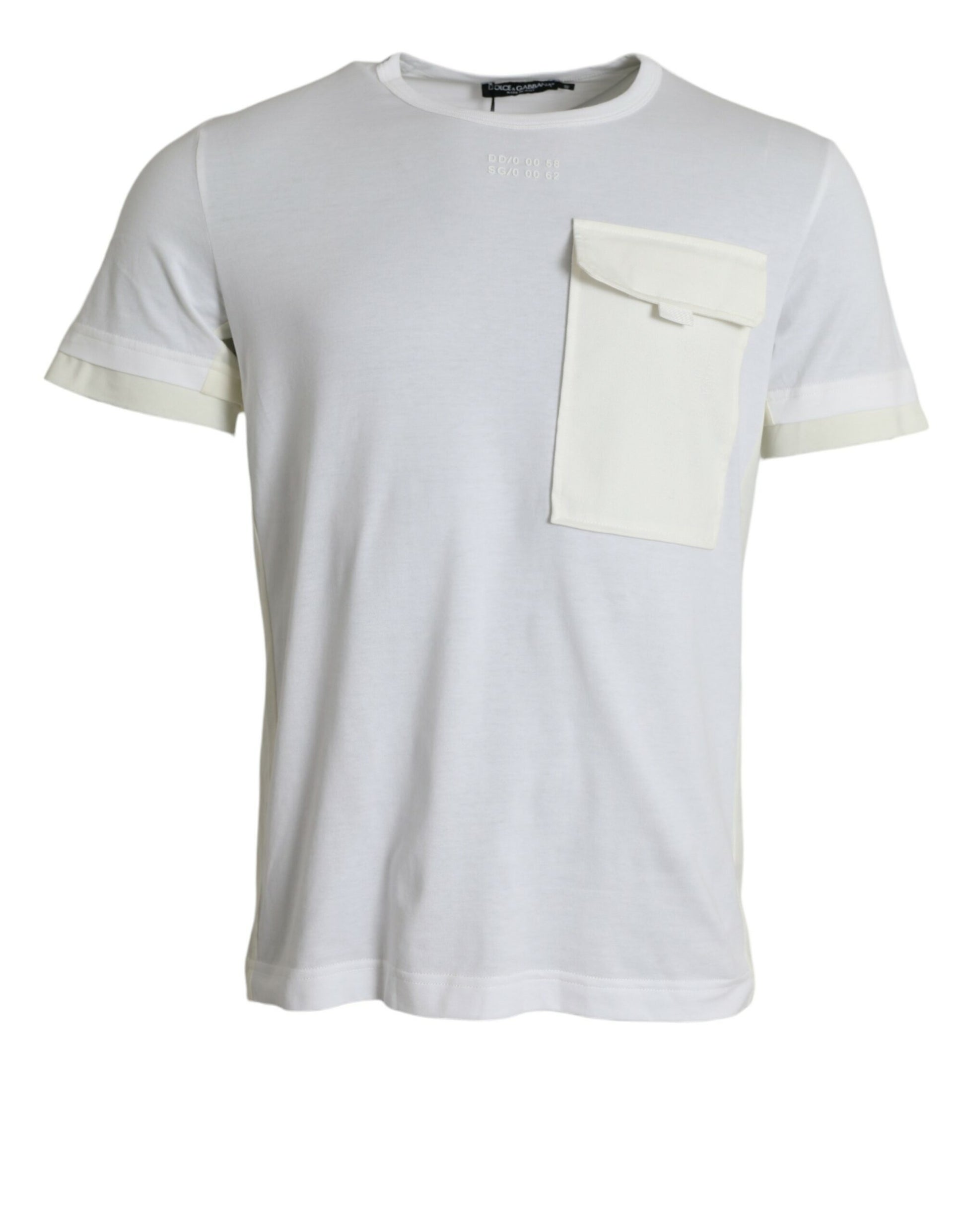 White short sleeve t-shirt with pocket on front
