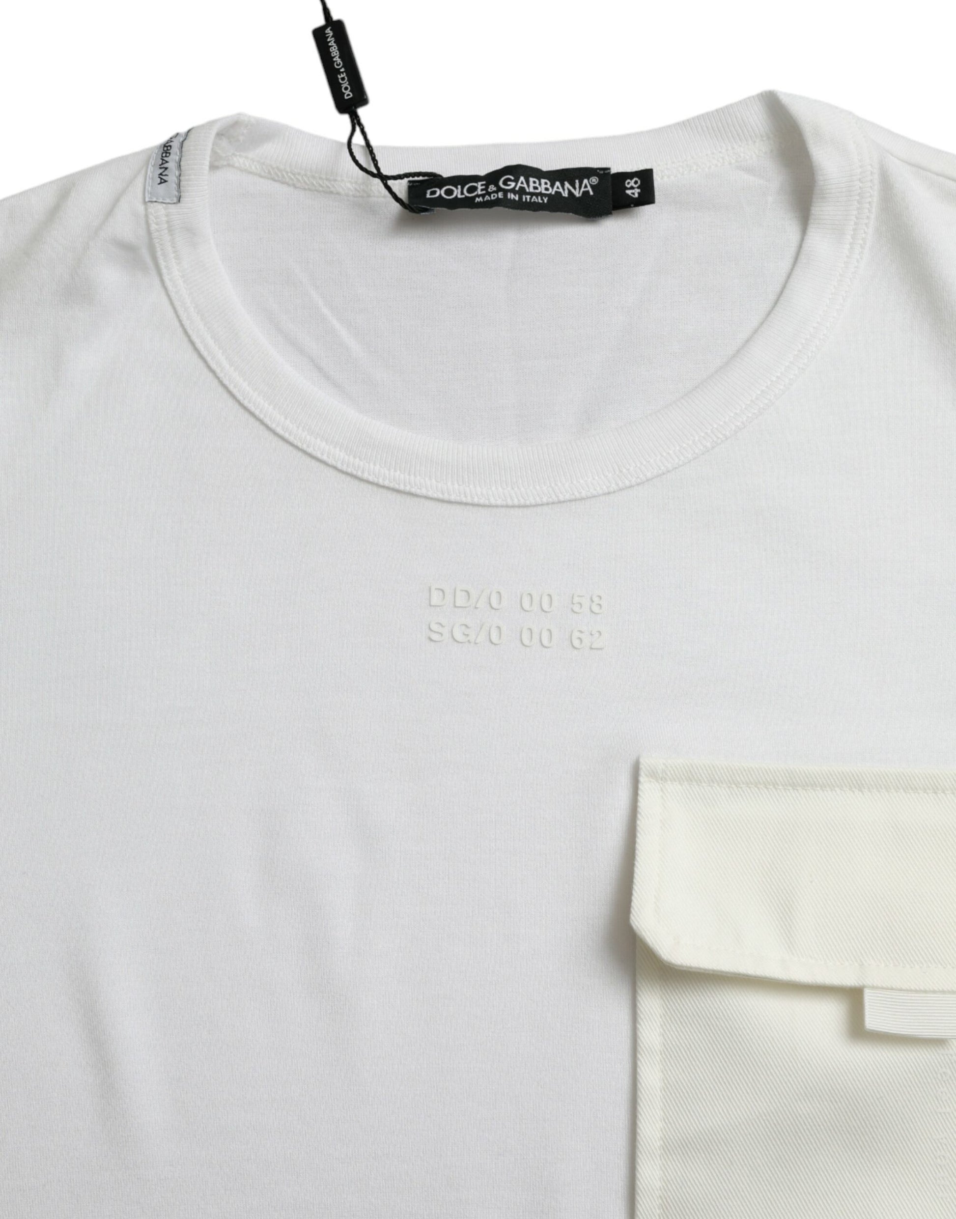 White t-shirt with pocket on left side
