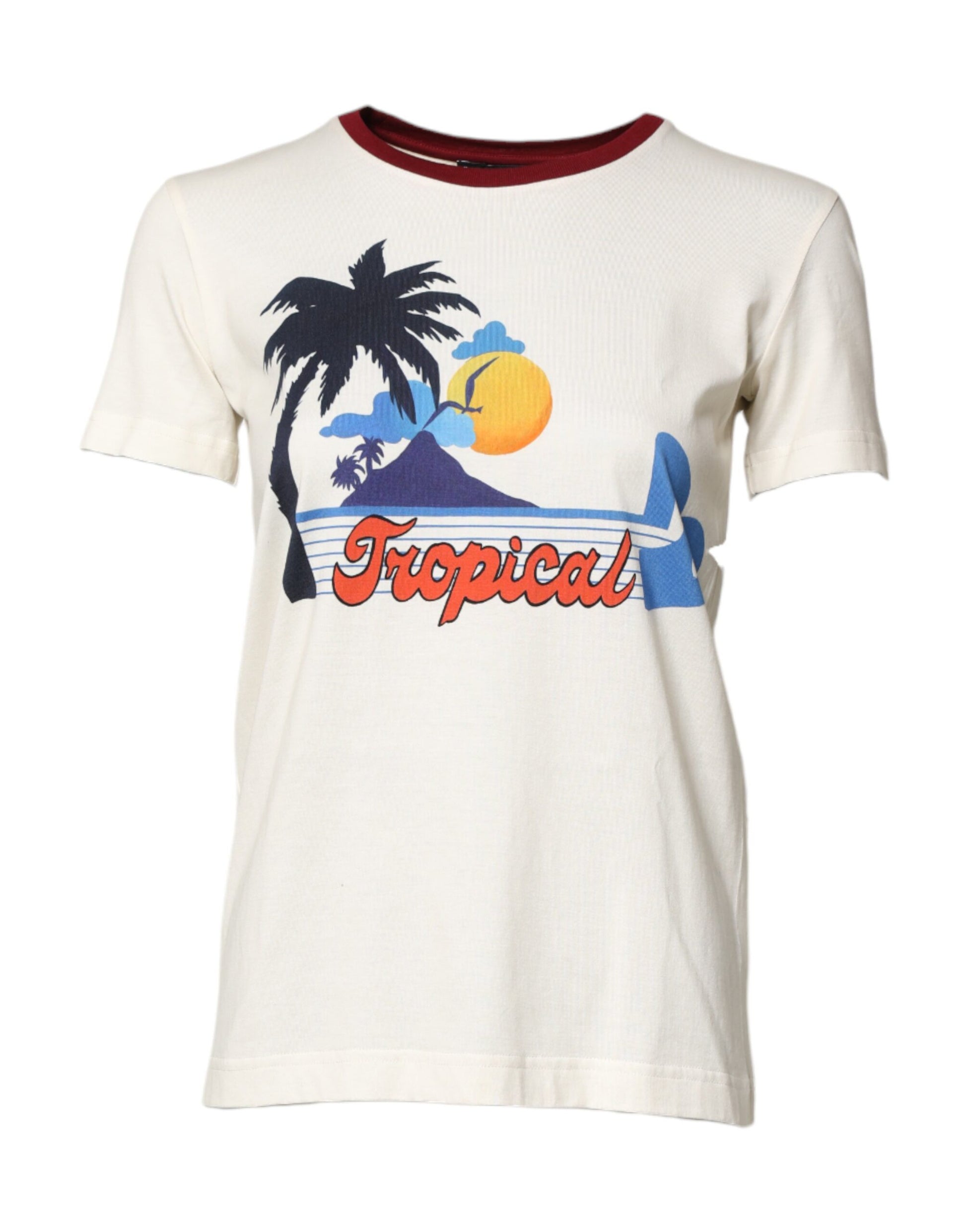 Tropical beach themed short sleeve shirt