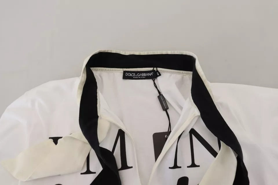 White jacket with black zipper on front