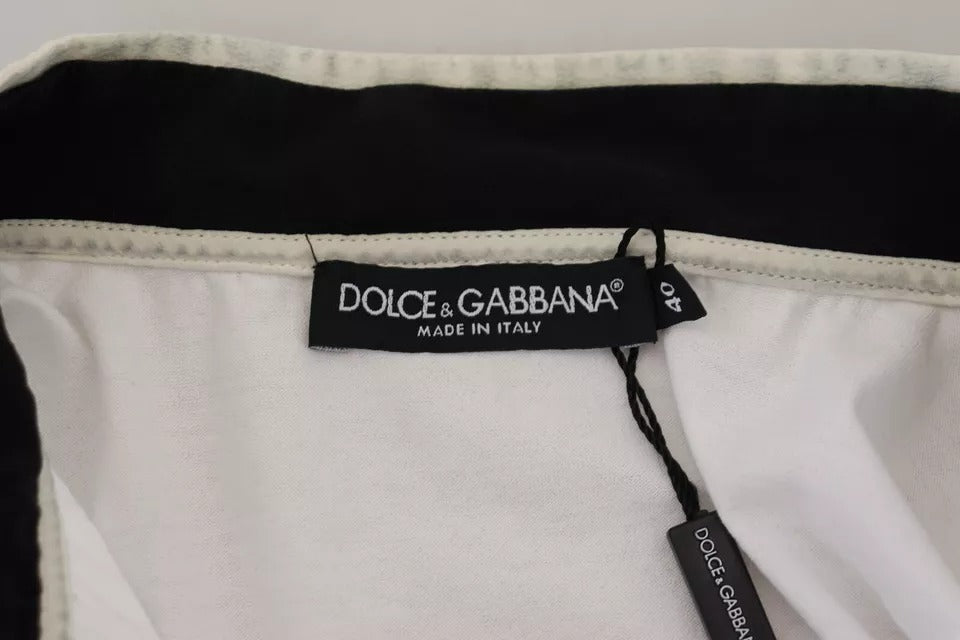 Black and white boxer shorts with a label that reads "Dolce & Gabbana made in Italy"
