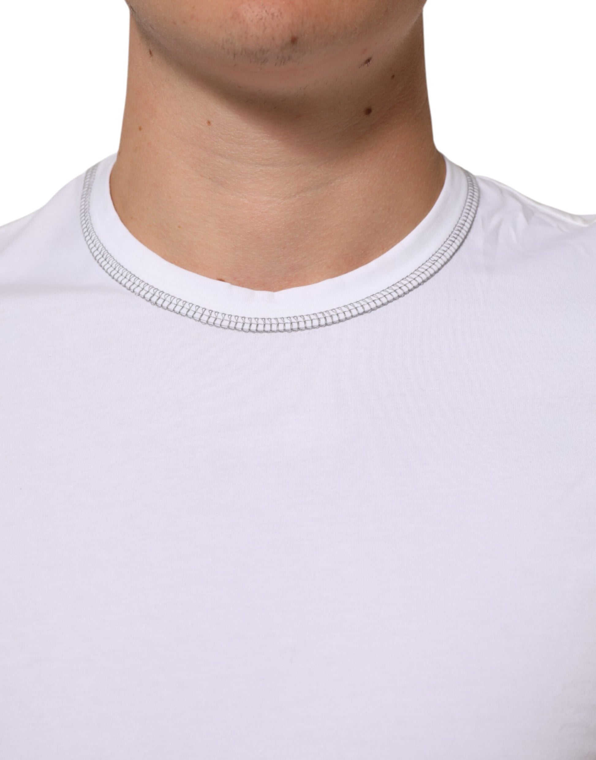 White t-shirt with a round neckline