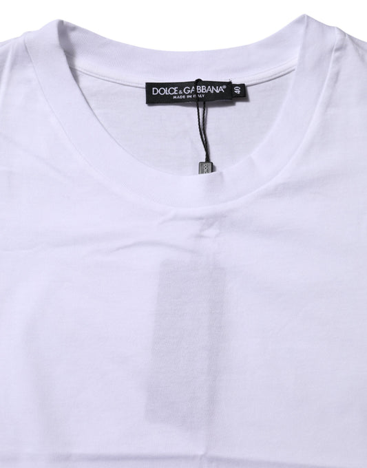 White t-shirt with tag on neck