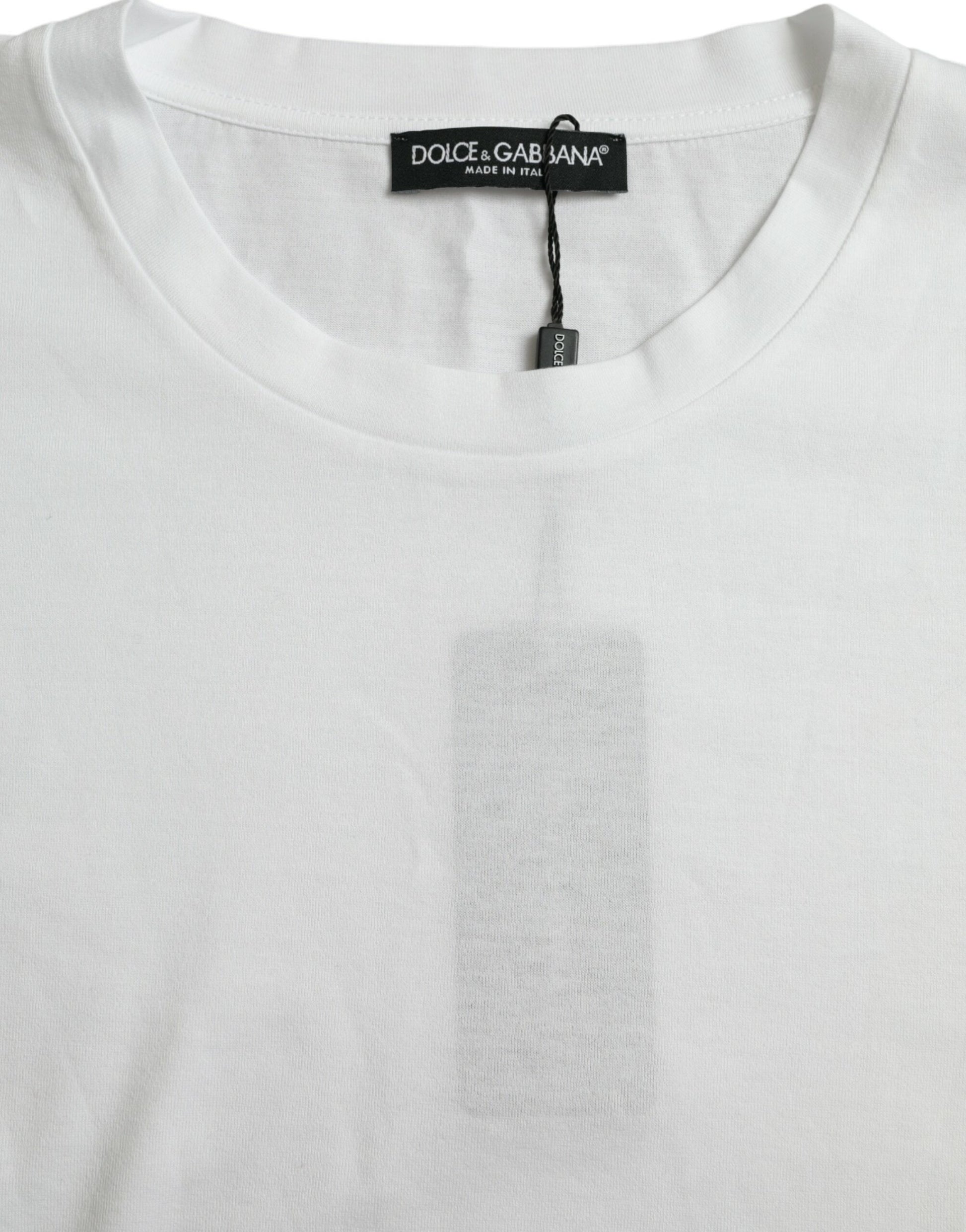 White t-shirt on hanger with tag