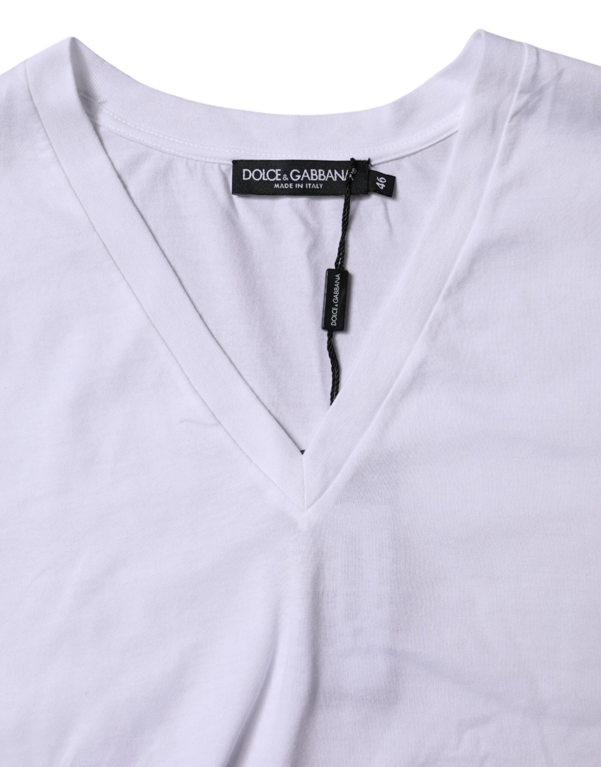 White v neck t-shirt on hanger