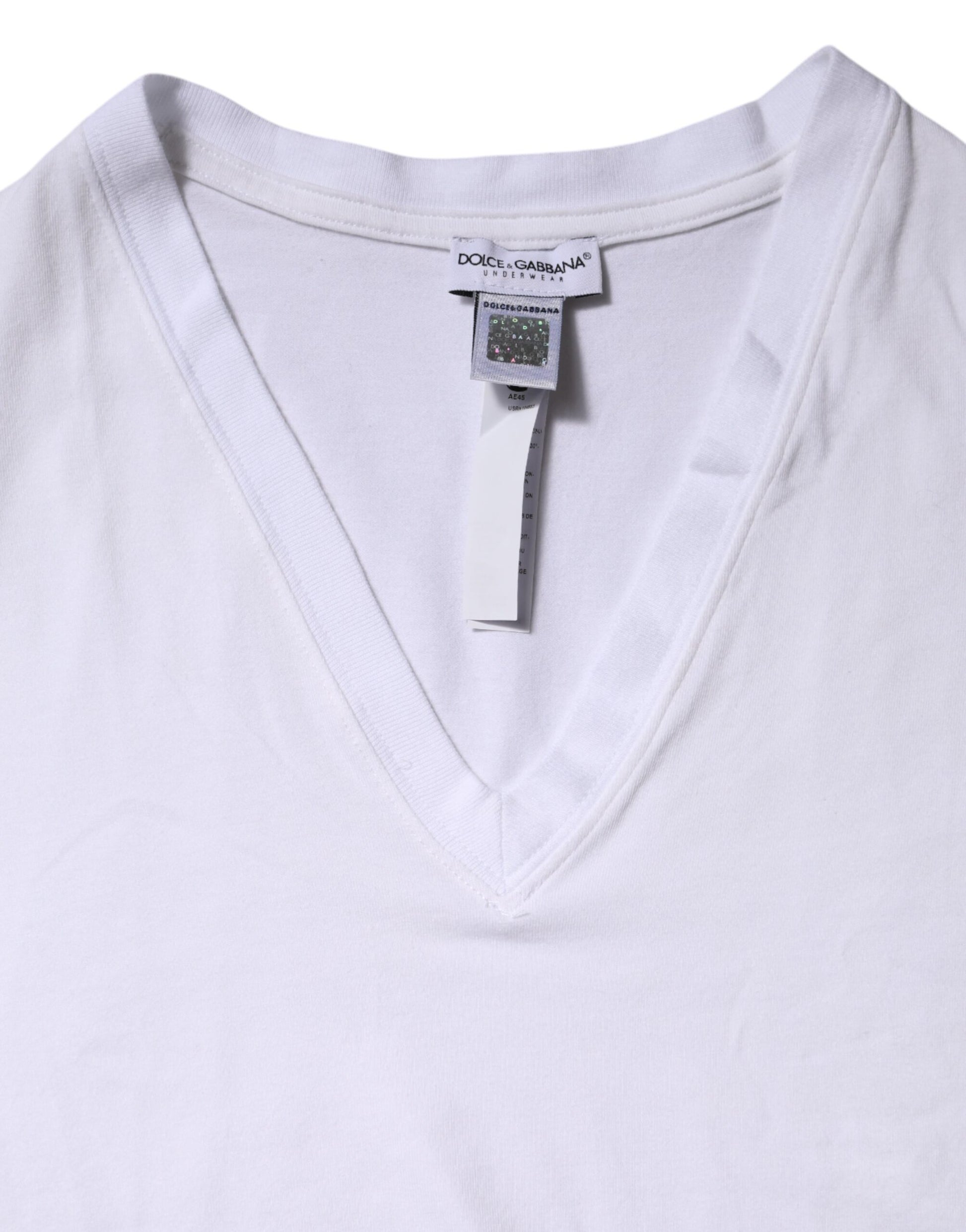 White v neck t-shirt on hanger