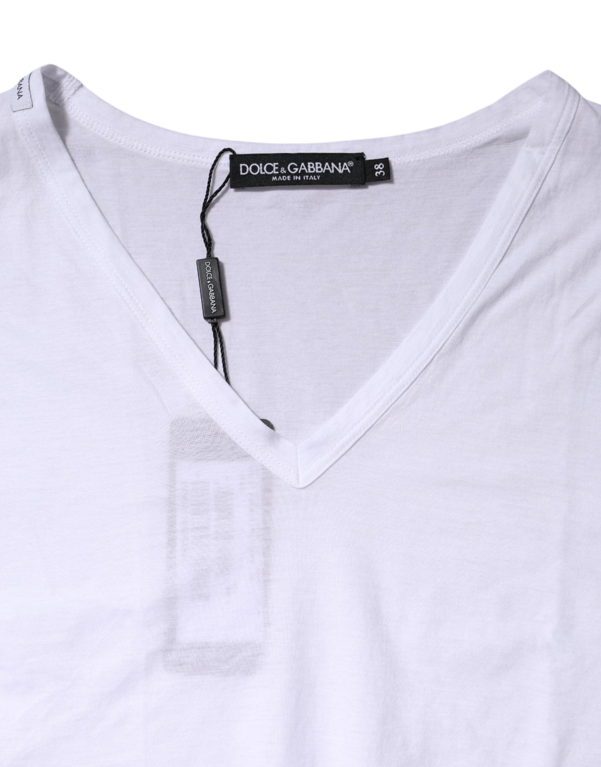 A gray v-neck t-shirt on a hanger