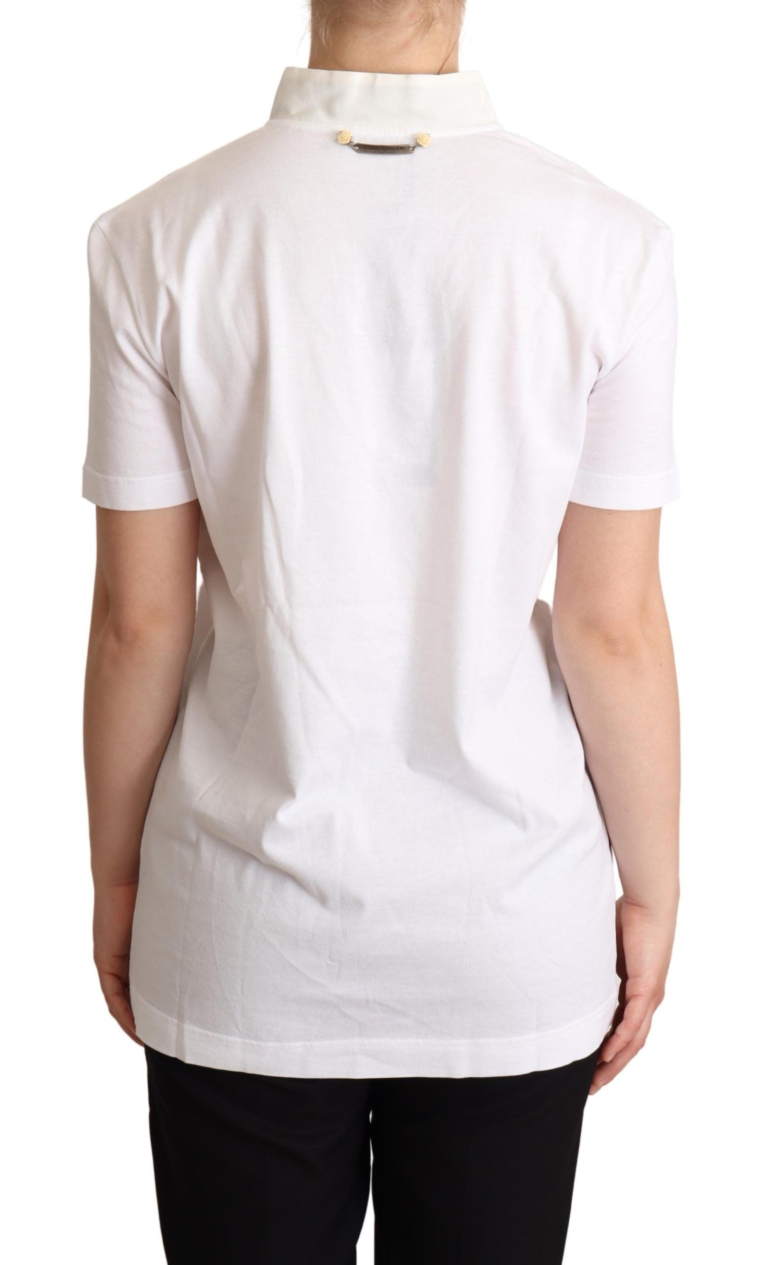 White short sleeve shirt on a person
